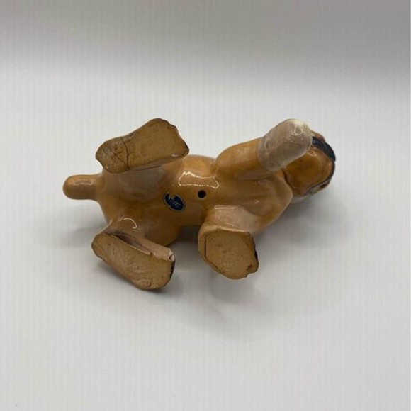 Vintage Kitschy Japanese Bandaged Boxer Dog Porcelain Figurine - Picture 4 of 4